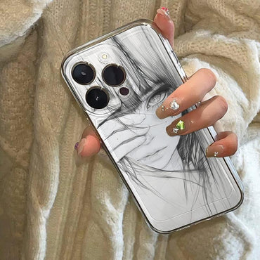 Coque Transparente “Sketch Girl” – Protection Élégante & Design Artistique Unique - Shopbyshopima