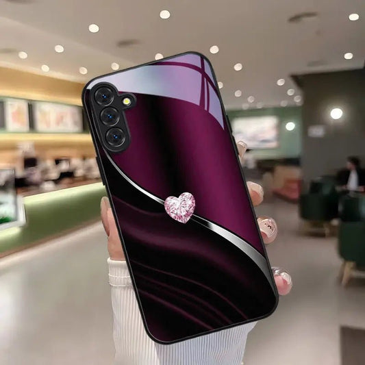 Coque de téléphone en verre en forme de cœur pour Samsung - Shopbyshopima