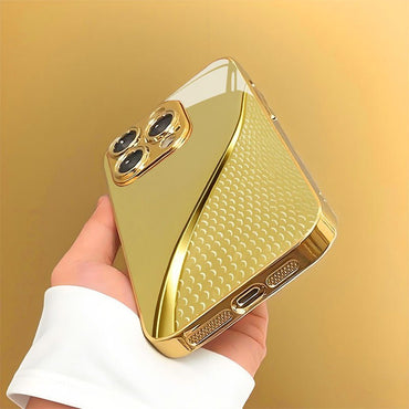 Coque de téléphone en verre trempé plaqué or pour iPhone - Shopbyshopima
