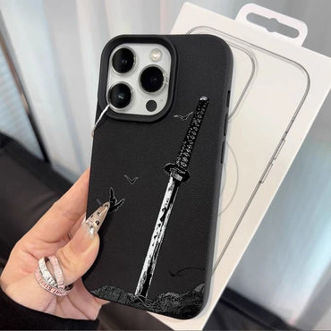 Coque iPhone Corbeau & Épée ⚔️ – Protection Antichoc Complète & Design Cartoon Unique - Shopbyshopima