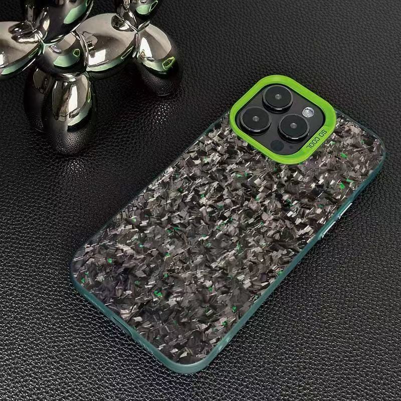🖤 Coque iPhone Obsidienne – Design 3D givré & protection premium anti-traces