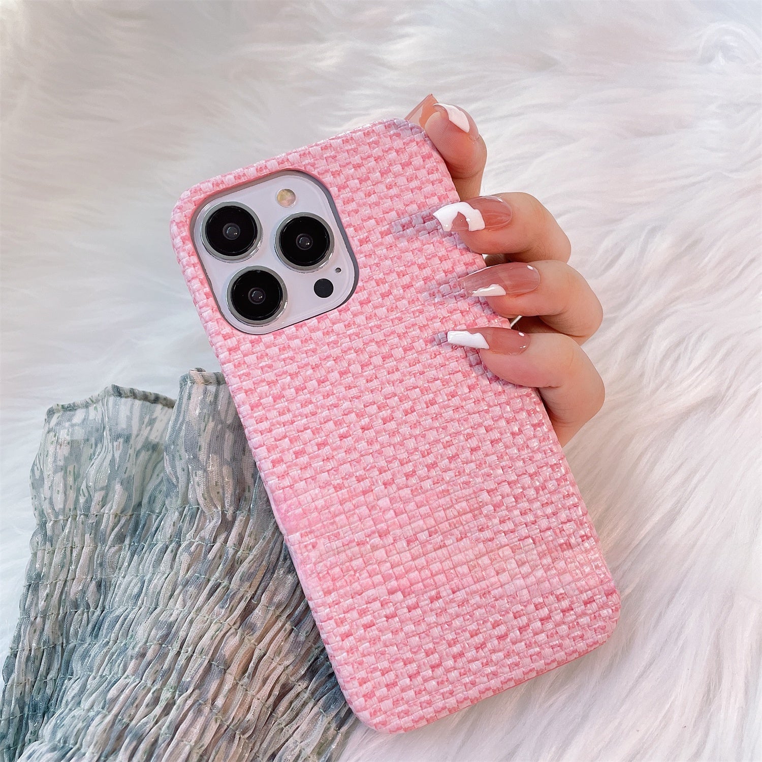 Coque iPhone à motif tissé - Shopbyshopima