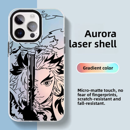 ✨ Coque iPhone Anime Laser Aurora – Design lumineux & protection intégrale