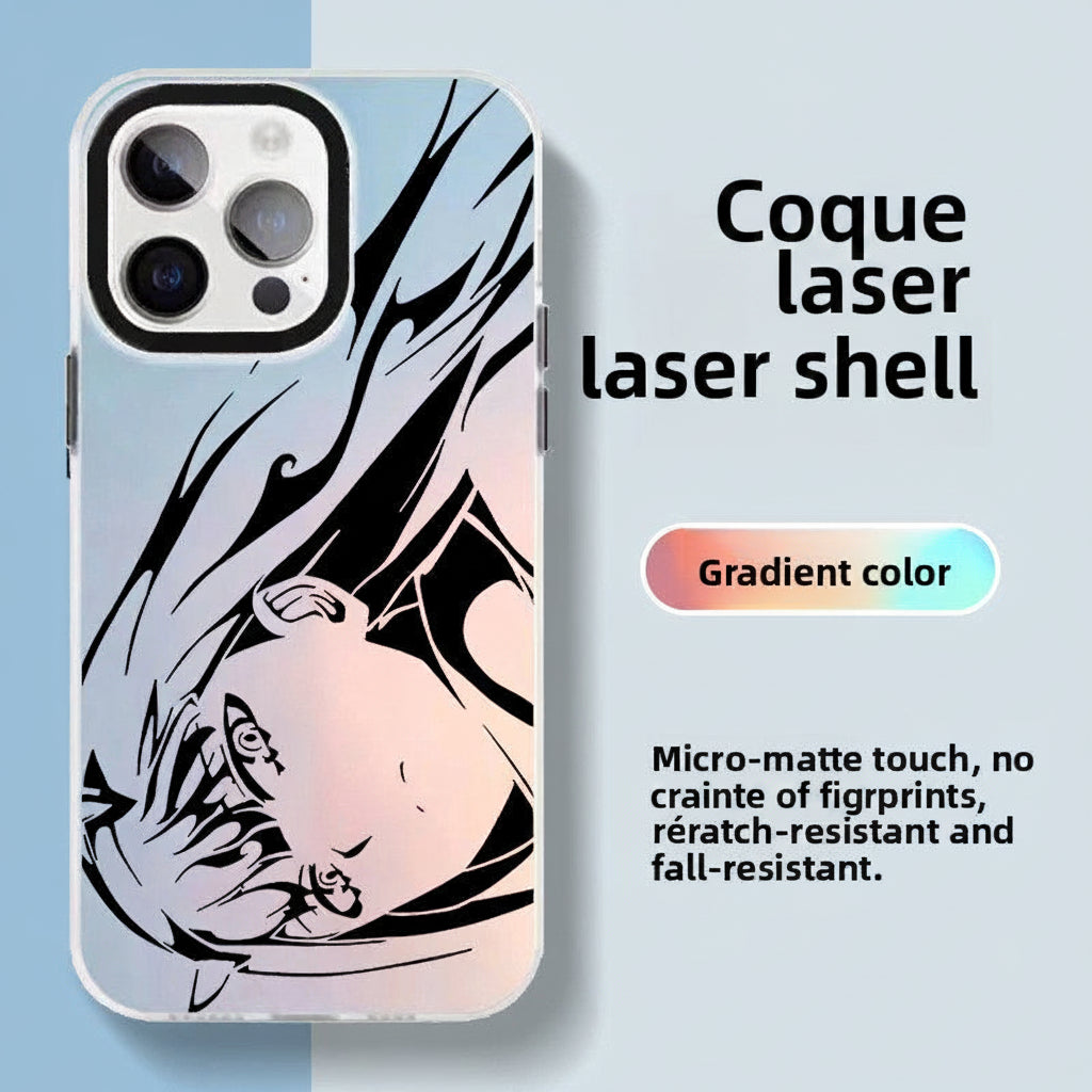 ✨ Coque iPhone Anime Laser Aurora – Design lumineux & protection intégrale
