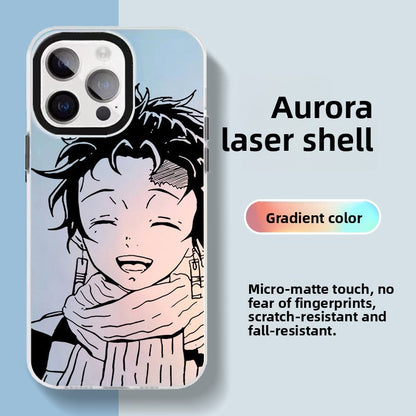✨ Coque iPhone Anime Laser Aurora – Design lumineux & protection intégrale