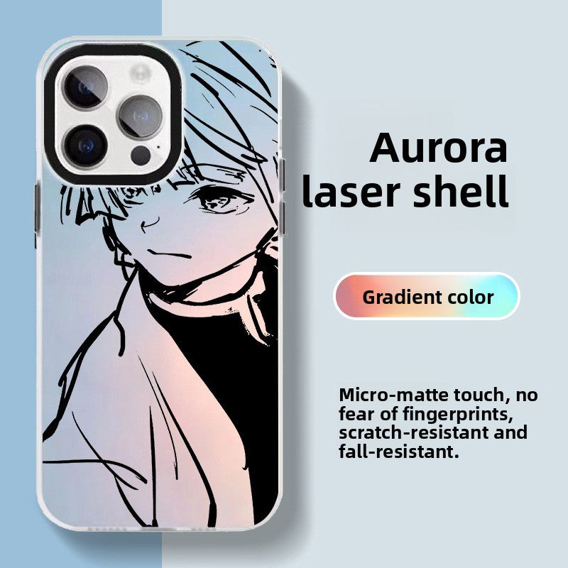 ✨ Coque iPhone Anime Laser Aurora – Design lumineux & protection intégrale