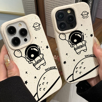 Coque iPhone Astronaute 🌍🚀 – Silicone Écologique & Protection Antichoc
