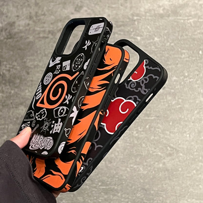 🔥 Coque iPhone Naruto – Nuage Akatsuki & Kyûbi, protection antichoc stylée