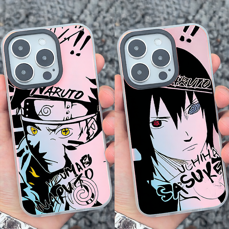 🔥 Coque iPhone Naruto & Sasuke – Design laser premium & protection intégrale