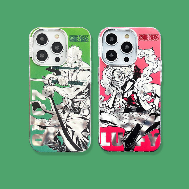 🏴‍☠️ Coque iPhone One Piece – Luffy & Zoro effet métal premium & protection intégrale