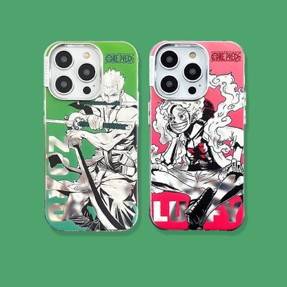 🏴‍☠️ Coque iPhone One Piece – Luffy & Zoro effet métal premium & protection intégrale